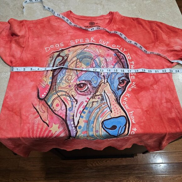 The Mountain Orange Tie -Dye Cotton T-Shirt Dogs Speak 2015‎ Size XL - Picture 3 of 5